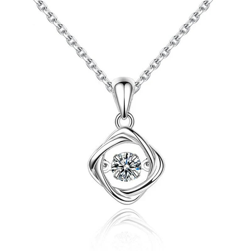 Womens Korean-style Minimalist S925 Sterling Silver Dainty Four-Leaf Clover Necklace