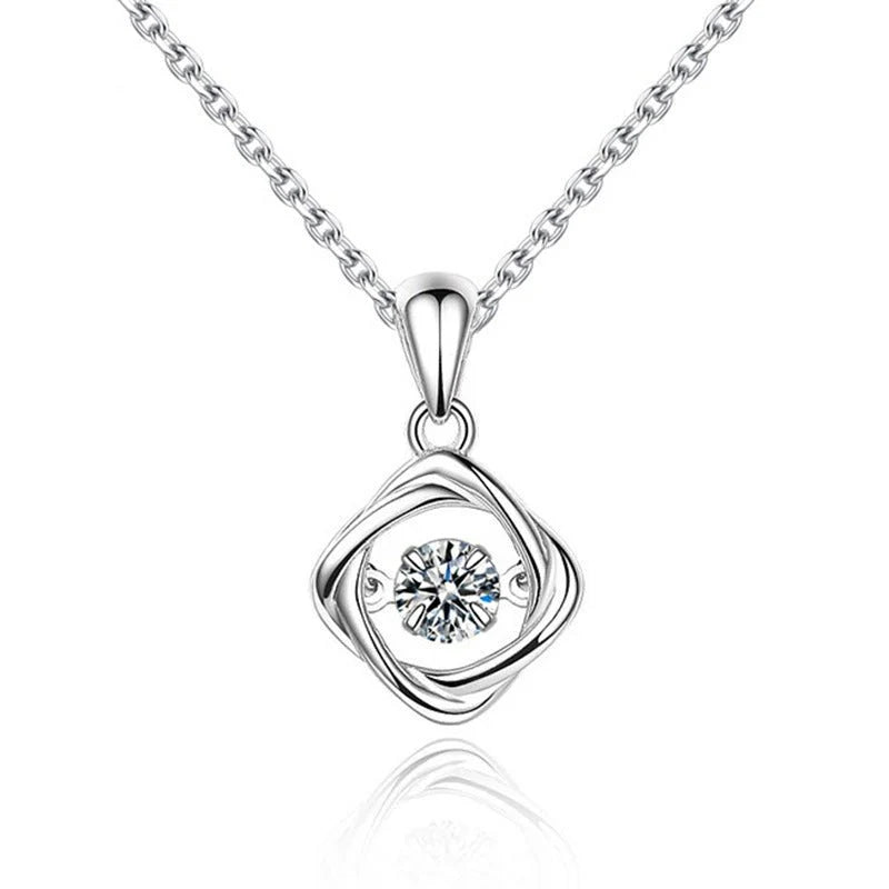 Womens Korean-style Minimalist S925 Sterling Silver Dainty Four-Leaf Clover Necklace