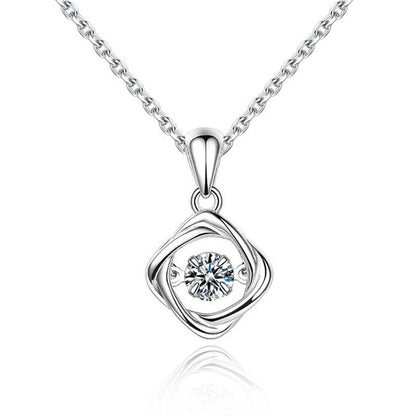 Womens Korean-style Minimalist S925 Sterling Silver Dainty Four-Leaf Clover Necklace